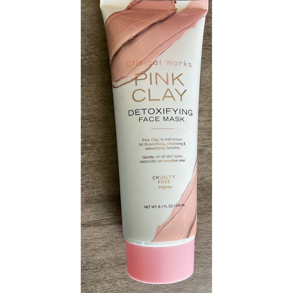 New Clinical Works Makeup Cleansing Detoxing Pink Clay Facial Face Mask Cleanser